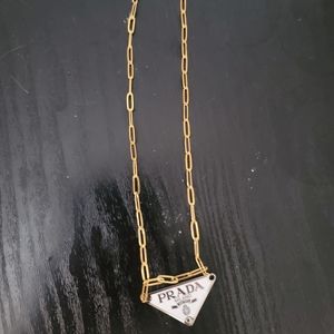Prada logo necklace